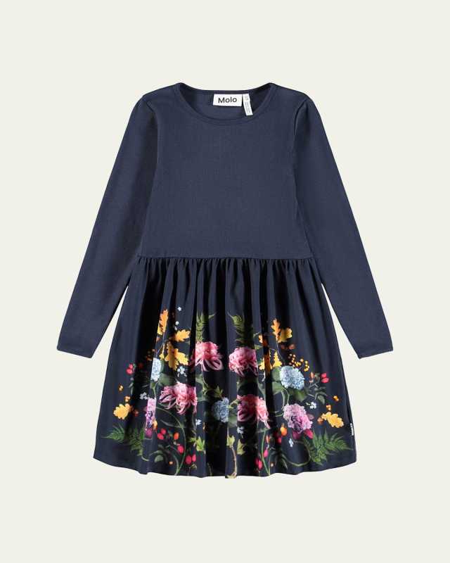 Girl's Credence Long-Sleeve Dress, Size 7-12
